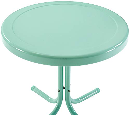 Crosley Furniture Griffith Weather Resistant Retro Metal Outdoor Side Table for Patio, Deck, Porch, Aqua - color: Aqua