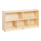 ECR4Kids 5-Compartment Mobile Storage Cabinet, Toddler, Classroom Furniture, Natural - color: Natural