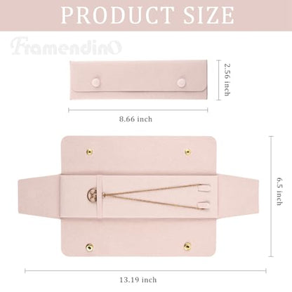 Framendino, 6 Pack Velvet Necklace Case Traval Jewelry Bag Organizer Pouch Holder Box for Women Storage Bridesmaid Wedding Christmas Pink - color: Pink