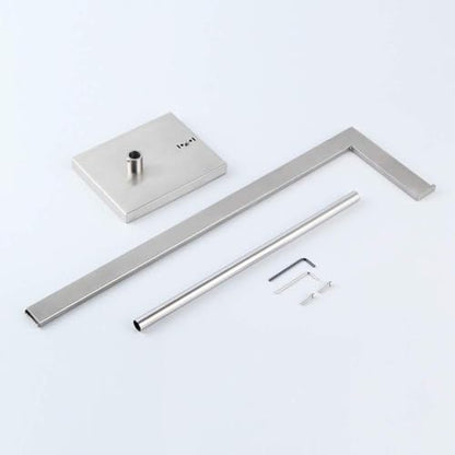GERZWY Toilet Paper Holder Free Standing with Reserve, SUS 304 Stainless Steel Lavatory Tissue Roll Holder Floor Stand Storage Brushed Finish DZY004-LS - color: Brushed
