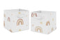 Sweet Jojo Designs Boho Rainbow Foldable Fabric Storage Cube Bins Boxes Organizer Toys Kid Baby Children - Set of 2 - Blush Pink Dusty Rose Gold Yellow Mauve Taupe Beige Bohemian Stars Sun Celestial - color: Boho Rainbow