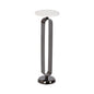 Kate and Laurel Helio Modern Round Drink Table; 8 x 8 x 24; White and Gray Gunmetal; Natural Marble Cocktail Table for Small Spaces and Use as Small Plant Stand or Nightstand