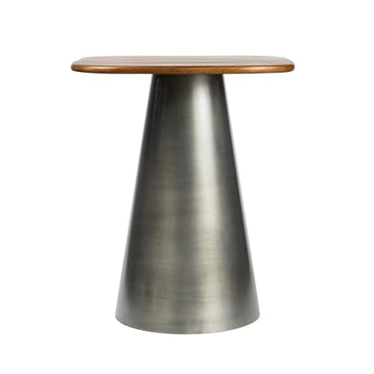 JONATHAN Y Skye Industrial Solid Mango Wood Square End Table with Tapered Metal Pedestal Base, 18" Accent Side Table or Nightstand for Living Room, Bedroom, Honey Wood/Oxidized Nickel END5000A - color: Honey Wood/Oxidized Nickel, style: Square Top