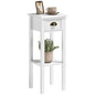 HOMCOM Narrow End Table with Drawer Slim Side Table for Small Spaces White | Tall Telephone Table, Skinny Modern Design, for Small Spaces, Living Room - color: White