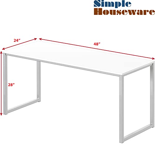 SHW Mission 48-Inch Home Office Computer Desk, White - color: White, size: 48-Inch