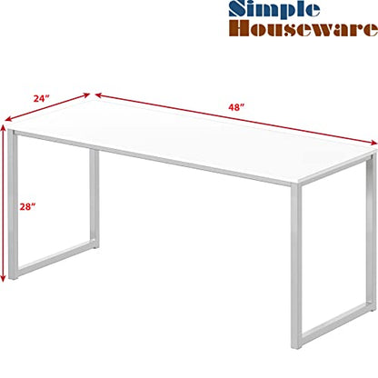 SHW Mission 48-Inch Home Office Computer Desk, White - color: White, size: 48-Inch