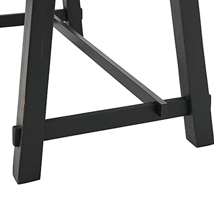 Adam 32 in. Solid Pine Wood Desk, Rustic Industrial Style, Distressed Black Sawhorse Legs, Compact Office Desk, Natural Wood Characteristics, 32 in. W x 21 in. D x 30 in. H, Ideal for Home Office - size: 32"W