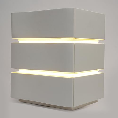 Minimalist Nightstand with LED Light, Wooden White Bedside Table with 3 Drawers Small Modern Side Table for Bedroom Dorm Small Spaces - size: 3 Drawer