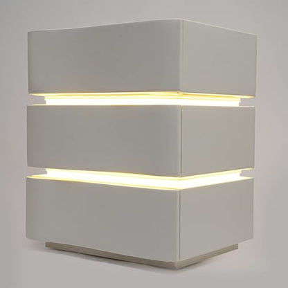 Minimalist Nightstand with LED Light, Wooden White Bedside Table with 3 Drawers Small Modern Side Table for Bedroom Dorm Small Spaces - size: 3 Drawer