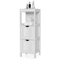 RELAX4LIFE Small Bathroom Storage Organizer, Freestanding with 2 Removable Drawers & Open Shelf, Wooden Corner Cabinet for Entryway, Living Room or Narrow Bathroom (White)