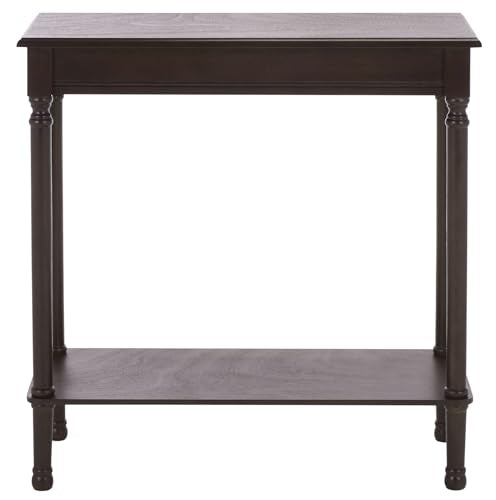 SAFAVIEH Furniture - Tinsley Rectangle Console Table - Dark Chocolate - Solid Wood - Farmhouse Turned-Leg Design - Ideal for Entryway, Living Room, Hallway, 28" W x 11.75" D x 28" H (CNS5724D) - color: Dark Chocolate