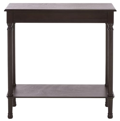 SAFAVIEH Furniture - Tinsley Rectangle Console Table - Dark Chocolate - Solid Wood - Farmhouse Turned-Leg Design - Ideal for Entryway, Living Room, Hallway, 28" W x 11.75" D x 28" H (CNS5724D) - color: Dark Chocolate