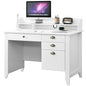 Catrimown Computer Desk with Drawers and Hutch, 47 Inch Home Office Desk with File Drawers, Student Girls Desks, Teens Writing Table with Hutch, Small Desk with Drawer for Bedroom, White - color: White Oak