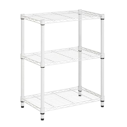 Honey-Can-Do 3-Tier White Wire Shelf, NSF, 250 lb/Shelf, 14x24x30 in | 750 lb total; NSF-certified steel; adjustable rust-resistant shelves for closet, kitchen & garage; no tools needed - color: White, size: 250 lbs per shelf