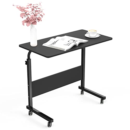 Side Table with Wheels, Home Snack Side Table with Castors Mobile End Table,Black,05#1-80BK-S8-US - color: Black, size: 31.5 inches