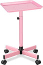 Salon Tray on Wheels, Metal, Salon Rolling Tray Height Adjustable Used As Color Tray, Hair Stylist Tray,Tattoo Tray and Dental Tray(Pink) - color: Pink