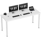 Need 63 Inch Large Computer Desk, Ample Legroom, Metal Frame, All White | Home Office Desk, Basic Sturdy Writing Table, Adjustable Feet, Water-Resistant, Dorms & Bedrooms, Easy Assembly, Game & Study - color: White, size: 63 inches