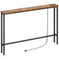 ELYKEN 47.2" Narrow Console Table with Outlet, Sofa Table Behind Couch | Extra Long Skinny Entryway Tables with Charging Station for Living Room, Hallway, 5.9 x 47.2 x 29.5in, Rustic Brown - color: Rustic Brown, size: 5.9"DX47.2"WX29.5"H