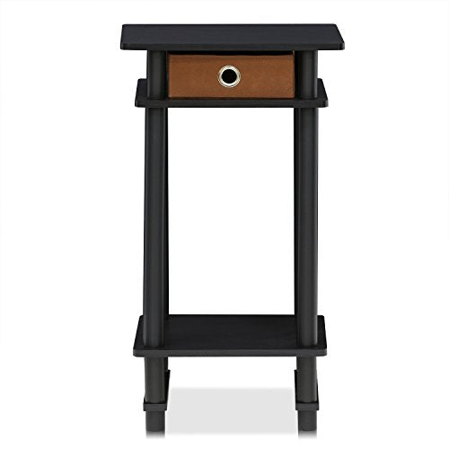 Furinno 17017 Turn-N-Tube End Table, 1-Pack, Espresso - color: Espresso/Black/Brown, size: 1-Pack