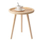 Small Side Table, Rattan Round Coffee Table, Boho Circle Side Tables End Table for Living Room, Mid Century Accent Table for Bedroom Balcony - color: Wood