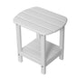 nalone Adirondack Side Table 16.5" Outdoor Side Table HDPE Plastic Double Adirondack End Table Small Table for Patio (White) - color: White