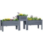 Outsunny Raised Garden Bed Set of 3, Wooden Elevated Planter Box with Legs and Bed Liner, for Backyard and Patio to Grow Vegetables, Herbs, and Flowers, Gray - color: Gray, size: 1.65' x 1.65' x 2.81'