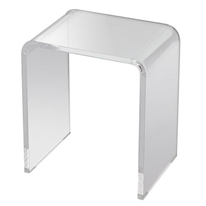 VEVOR Acrylic Side Table, Clear End Table, 18mm Thicker, One-Piece No Assembly Required, 18" High Modern Nightstand Used in Living Room & Bedroom, Bathroom, Home Decor, for Drink, Coffee, Food, Snack - style: U-Shaped
