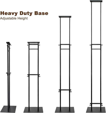 Black Pedestal Poster Sign Stand for Display, Adjustable Height Up to 80 Inchs, Heavy Duty Banner Double Sided Sign Holder for Board & Foam (2pk) - style: 2
