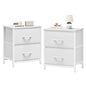 Sweetcrispy Nightstand Set of 2 with 2 Storage Drawers, 20" Height Small Bed Side Furniture End Table, Wooden Top Fabric Cabinet Kids Mini Dresser for Bedroom, Closet, Entryway, College Dorm | 20" Height End Table, Wooden Top Fabric Cabinet for Bedroom, F