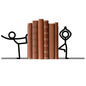 Metal Bookends Yoga People Book Ends for Shelves | Figurine Bookends Decorative Unique Desk Bookend Black Book Stopper for Home Reading Bookshelf Decor Book Lovers Gift - style: Yoga People