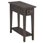 Leick Home 10071-GR One Drawer Chairside/Recliner End Table with Shelf, Smoke Gray - color: Smoke Gray