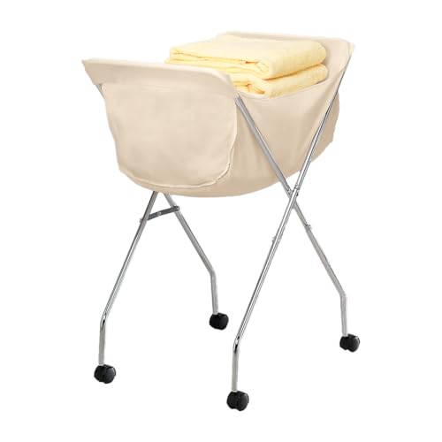 Laundry Cart With Wheels, Collapsible with Removable Liner, Rolling | Hamper Cart with Tubular Metal Frame, White Bag Included � Measures 23" x 18" x 32" - color: Laundry Cart