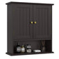Bathroom Wall Cabinet, Over the Toilet Storage Cabinet with 2 Doors and Adjustable Shelf, Wooden Medicine Cabinet Wall Mounted, Room Space Saver for Bathroom Kitchen - color: Bathroom Cabinet-brown