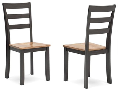 Signature Design by Ashley Gesthaven Solid Wood Frame Dining Chair, Set of 2, Natural/Brown - color: Light Brown & Dark Brown