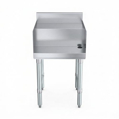 Commercial Underbar Blender Station 18.5 in. x 18 in. x 30 in. Stainless Steel Flat Top with Side Splashes NSF, Bar Prep Station with Grommet Hole for Blender Cords - size: 18 in. x 18 in.