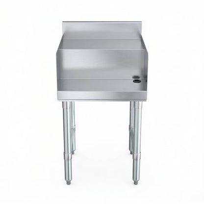 Commercial Underbar Blender Station 18.5 in. x 18 in. x 30 in. Stainless Steel Flat Top with Side Splashes NSF, Bar Prep Station with Grommet Hole for Blender Cords - size: 18 in. x 18 in.