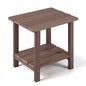 Apolimi Adirondack Outdoor Side Table, 2-Tier Sturdy Patio End Table Weather Resistant, 16.5" Solid Side Table for Patio, Pool, Porch - color: Brown