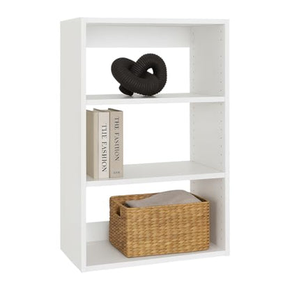 B&B HARDWARE Tall Shelf Tower Storage Unit – White Wood Closet Shelving with Vertical Shelf Storage - Stylish Display Shelf - Closet Shelves System - Versatile Shelving Units for Closet