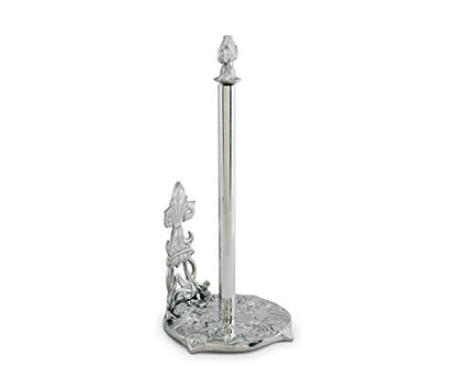 Arthur Court Designs Decorative Countertop Fleur-De-Lis French Paper Towel Holder - Aluminum Metal on Countertop 13 inch Standing Tall - size: 7 inches in diameter and 13 tall
