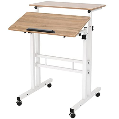 SogesHome Adjustable Laptop Desk Table 23.6 inches Portable Laptop Table Computer Stand Desk Cart Tray Desk, Oak - color: Oak-small Size, size: 23.6''