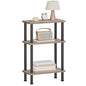 HOOBRO Narrow Side Table, 3-Tier Slim End Table No Tools Needed, Twist-On Assembly, Skinny Nightstand Sofa Storage Shelf for Living Room, Bedroom, Study, Greige and Black BG246BZ01 - color: Greige + Black