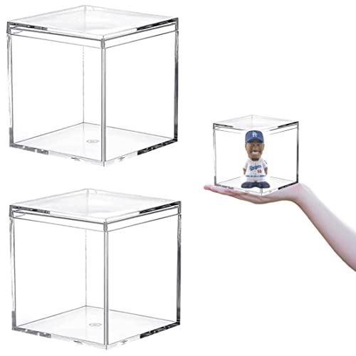 KissYou Acrylic Box Clear Display Case Plastic Square Cube Storage Contanier with Lid Wedding Party, Treats, Candies & Accessories - size: 3.94 x 3.94 x 3.94 Inch