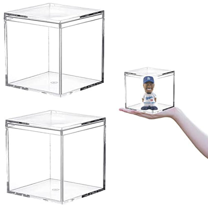 KissYou Acrylic Box Clear Display Case Plastic Square Cube Storage Contanier with Lid Wedding Party, Treats, Candies & Accessories - size: 3.94 x 3.94 x 3.94 Inch