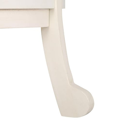 SAFAVIEH Furniture - Mary Pedestal Table - Ivory - Solid Wood - Farmhouse Pedestal Design - Ideal for Living Room, Entryway, Home Office, 18.1" W x 18.1" D x 26" H (AMH5711J) - color: Ivory