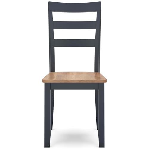 Signature Design by Ashley Gesthaven Solid Wood Frame Dining Chair, Set of 2, Blue/Natural - color: Light Brown & Blue