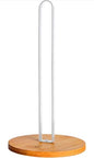 Paper Towel Holder - Wooden Countertop Stand with Non-Slip Wood Base, Minimalistic Modern Style for Kitchen, Home, Office (White) - color: Bamboo/White