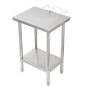 Garvee Stainless Steel Straight Edge Work Table 24 inch Double Layer with Garbage Shelf, Heavy Duty Commercial Prep Table, 24x18x35 inch, 0.7mm Thick - size: 24*18*35 inch - with trash rack
