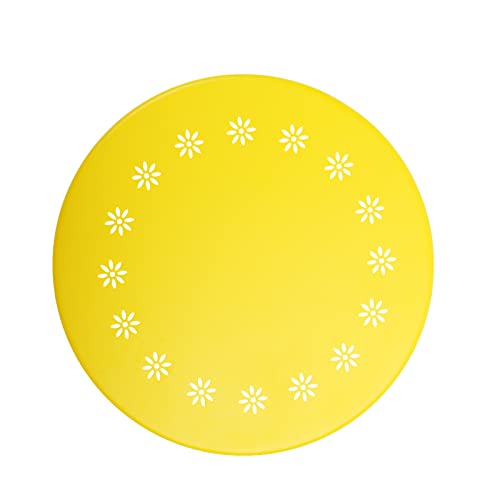 danpinera Outdoor Side Tables with Flower Cut Outs, Weather Resistant Steel Patio Side Table, Small Round Outdoor End Table Metal Side Table for Patio Yard Balcony Garden Yellow - color: Yellow