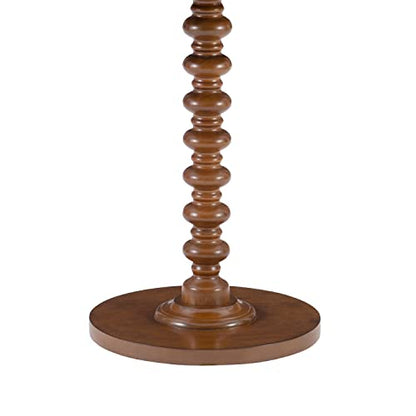 Powell Tarkin Round Hazelnut Turned Spindle Pedestal Side Accent Table - color: Hazelnut