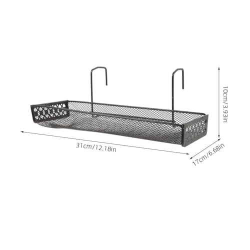 PRETYZOOM Flower Pot Holder Hanging Rack Black Iron Plant Shelf Balcony Fence Storage Organizer for Indoor Outdoor Garden Patio 12.20X6.69X3.93 Inches